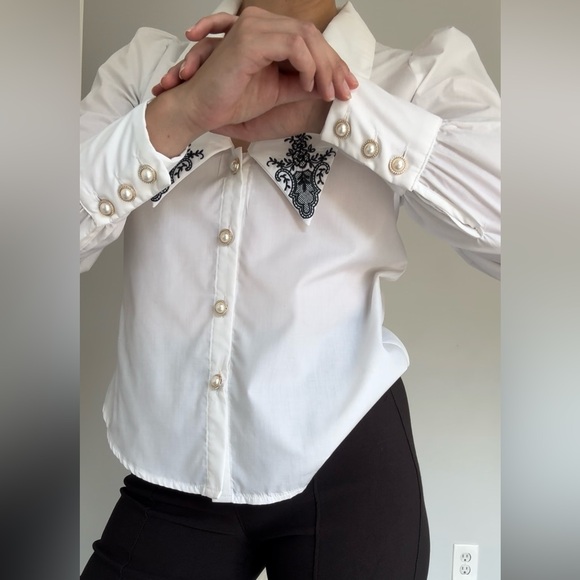 Button Down Dress Shirt- Blouse - Picture 3 of 11